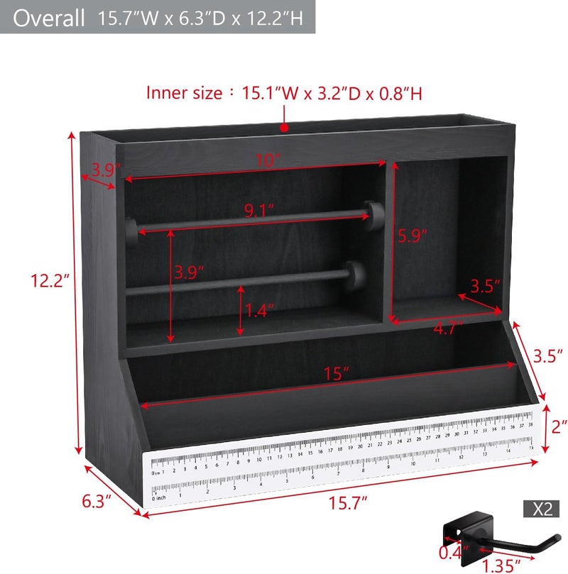 Ikee Design Jewelry and Craft Working Table Bench with measurement, organizes Tools, Wire, and Glue, maintaining all your jewelry or beads-making accessories, Color: Black - Image 2